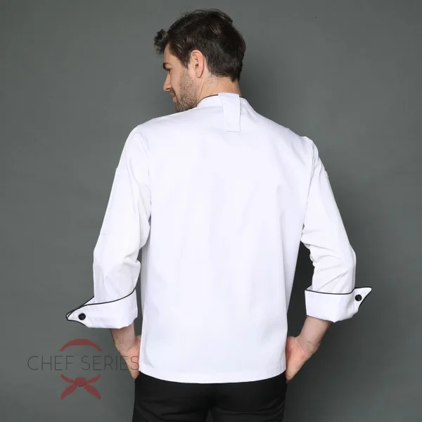 Chef Series World-Class Series Tangan Panjang Baju Koki - Putih - Image 4
