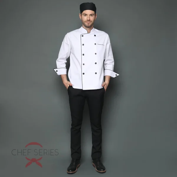 Chef Series World-Class Series Tangan Panjang Baju Koki - Putih - Image 5