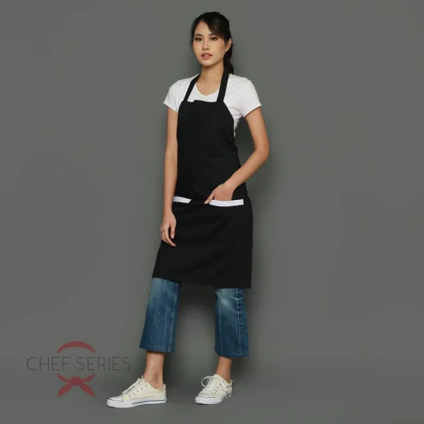 Chef Series Exclusive Full Panjang Apron - Hitam - Image 4