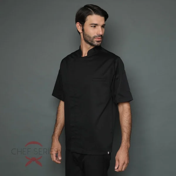 Chef Series Elite Series Tangan Pendek Baju Koki - Hitam - Image 3