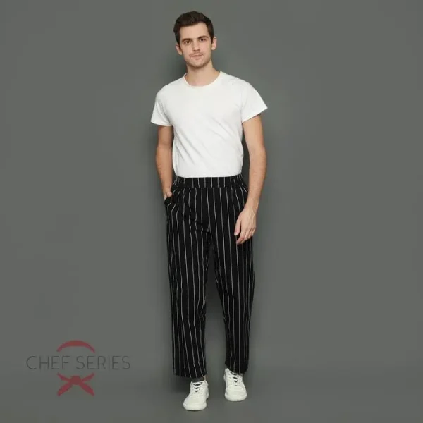 Chef Series Big Stripe Series Celana Panjang Koki - Hitam - Image 4