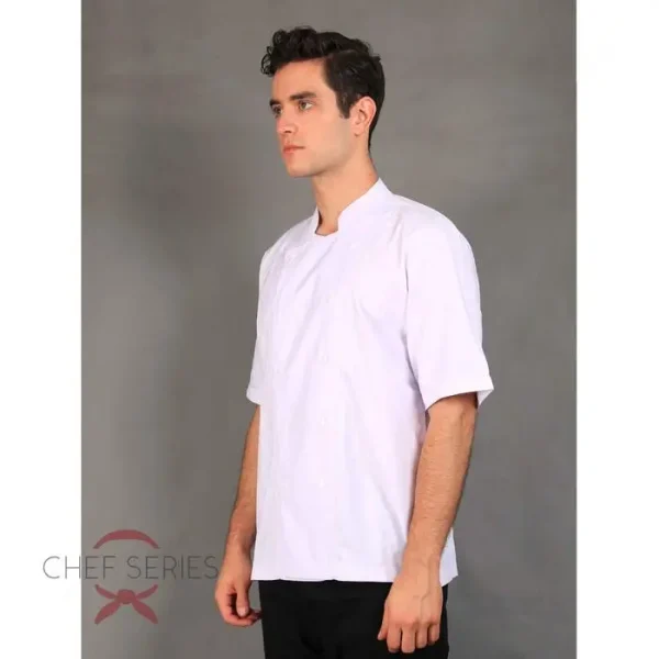 Chef Series Basic Tangan Pendek Baju Koki -  Putih - Image 4