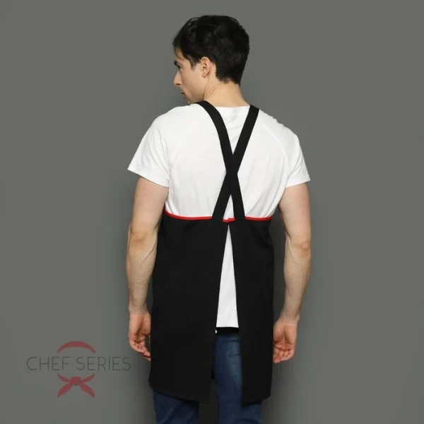 Chef Series Ruby X Series Full Panjang Apron - Hitam Merah - Image 3