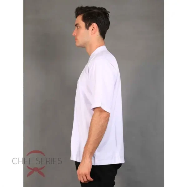 Chef Series Basic Tangan Pendek Baju Koki -  Putih - Image 3