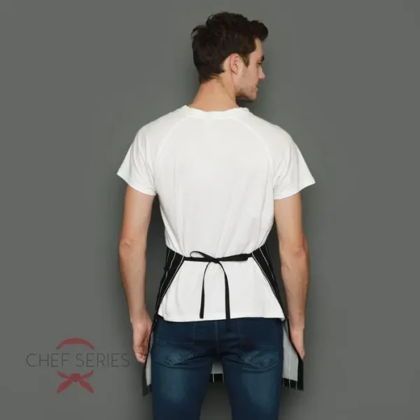 Chef Series Big STRIPE Series Half Pendek Apron - Hitam - Image 6