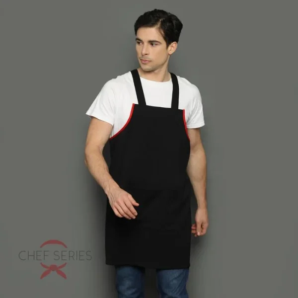Chef Series Ruby X Series Full Panjang Apron - Hitam Merah