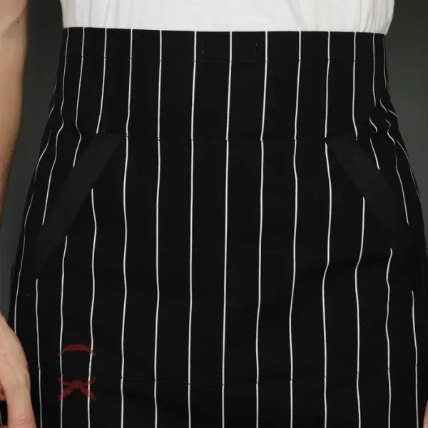 Chef Series Big STRIPE Series Half Pendek Apron - Hitam - Image 5