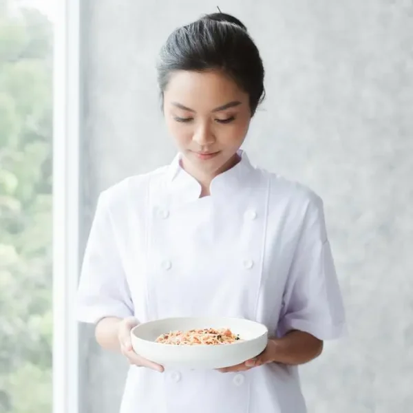 Chef Series Basic Tangan Pendek Baju Koki -  Putih