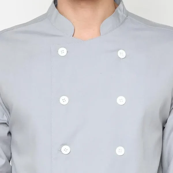 Chef Series SIMPLE Series Tangan Panjang Baju Koki - Abu-abu - Image 6