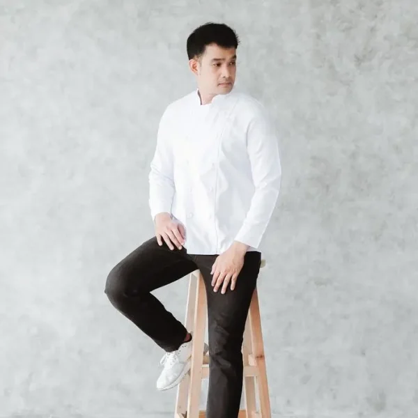 Chef Series Basic Tangan Panjang Baju Koki -  Putih