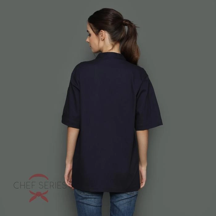 Chef Series Gneiss Series Tangan Pendek Baju Koki - Hitam Navy - Image 3