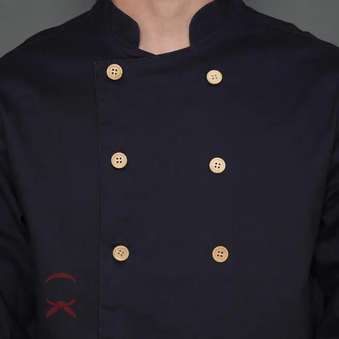 Chef Series Gneiss Series Tangan Panjang Baju Koki - Hitam Navy - Image 5