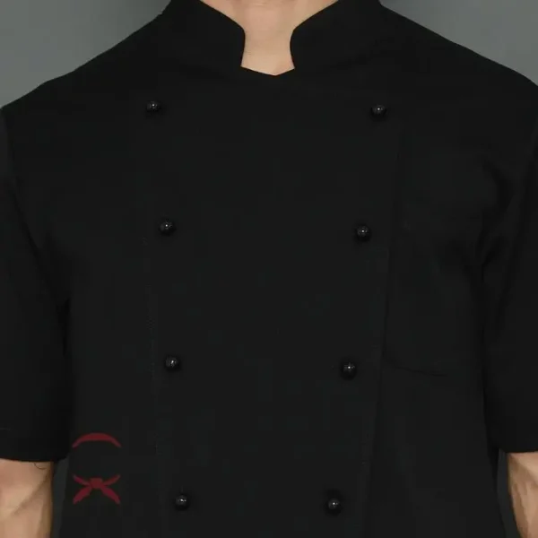 Chef Series Classic Series Tangan Pendek Baju Koki - Hitam - Image 5
