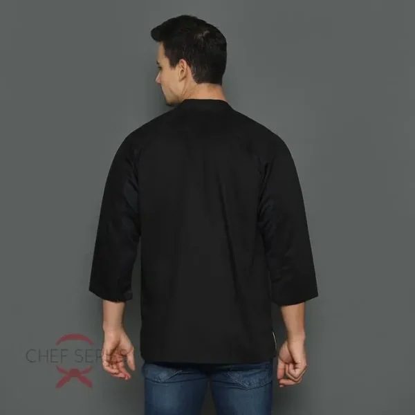Chef Series Diamond Series Tangan Panjang Baju Koki - Hitam - Image 5