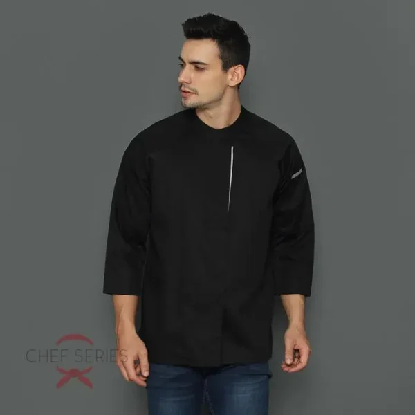 Chef Series Diamond Series Tangan Panjang Baju Koki - Hitam - Image 2