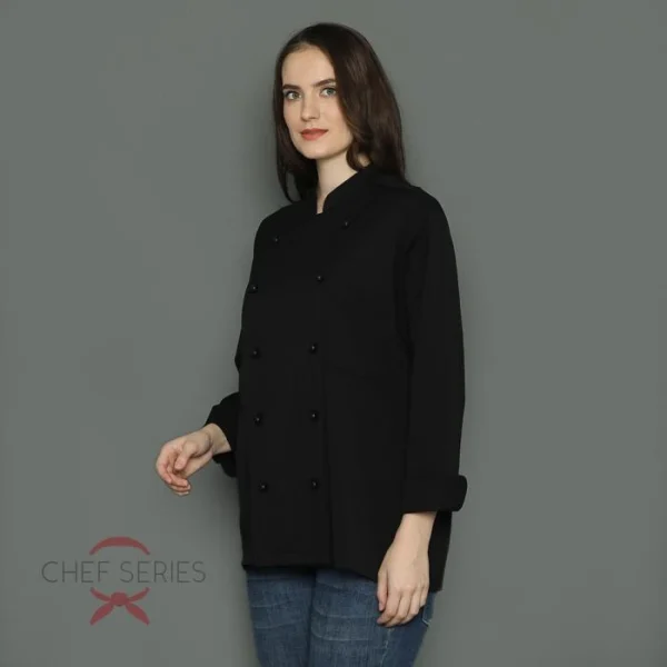 Chef Series Classic Series Tangan Panjang Baju Koki - Hitam - Image 3