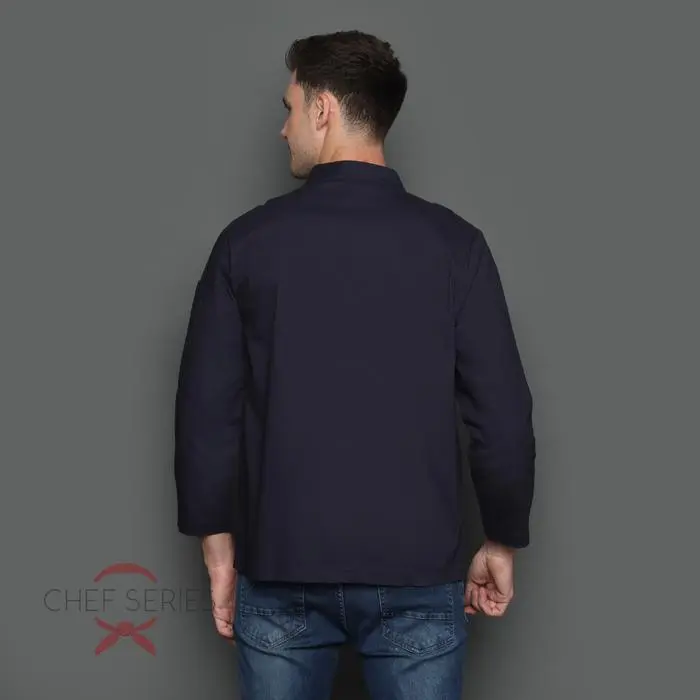 Chef Series Gneiss Series Tangan Panjang Baju Koki - Hitam Navy - Image 3