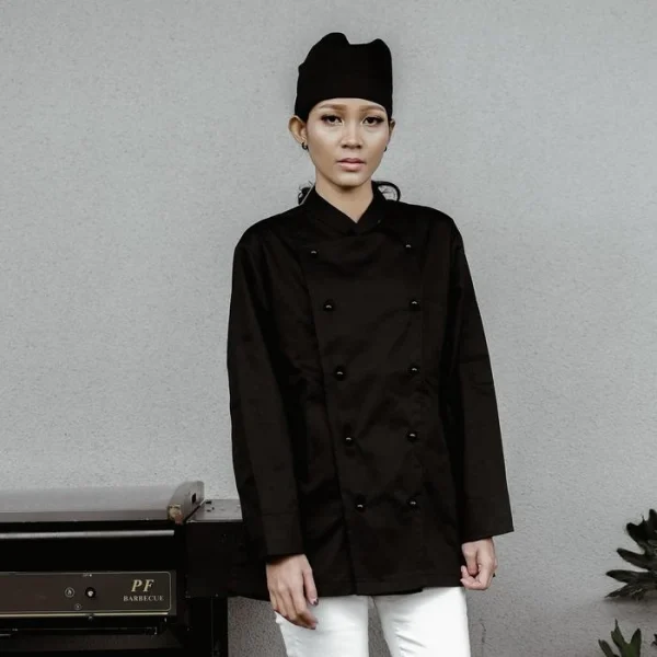 Chef Series Classic Series Tangan Panjang Baju Koki - Hitam
