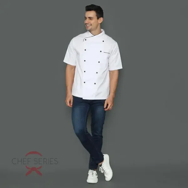 Chef Series Prime Series Tangan Pendek Baju Koki - Putih - Image 4
