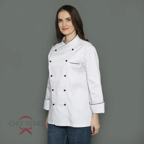 Chef Series Prime Series Tangan Panjang Baju Koki - Putih - Image 3