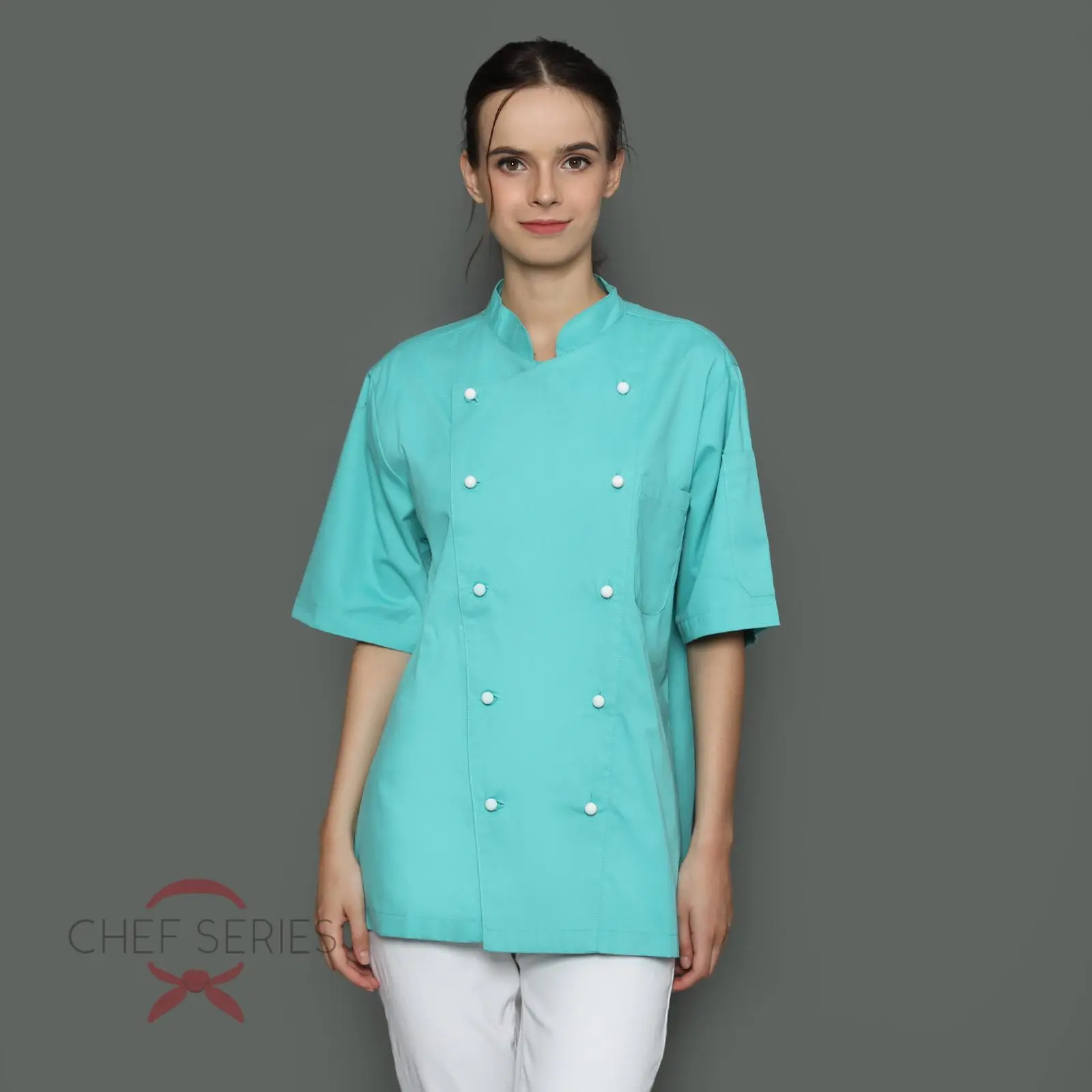 Chef Series Classic Series Tangan Pendek Baju Koki - Teal