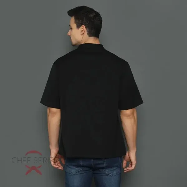 Chef Series Classic Series Tangan Pendek Baju Koki - Hitam - Image 3