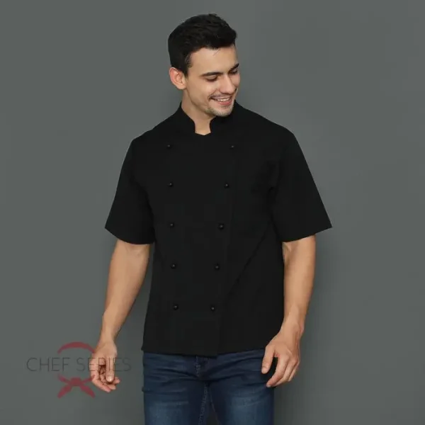 Chef Series Classic Series Tangan Pendek Baju Koki - Hitam