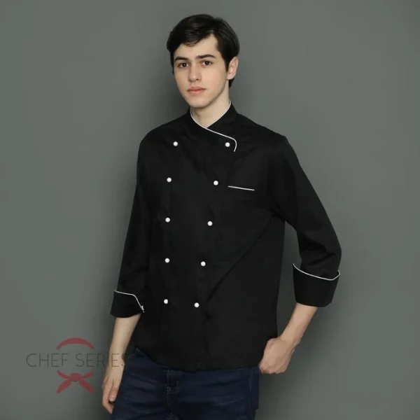 Chef Series Prime Series Tangan Panjang Baju Koki - Hitam - Image 3
